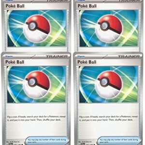 Playsets Pokemon Poke Ball 185/198 - Scarlet & Violet - Pokemon Trainer x4 Card Lot- Playset 4X