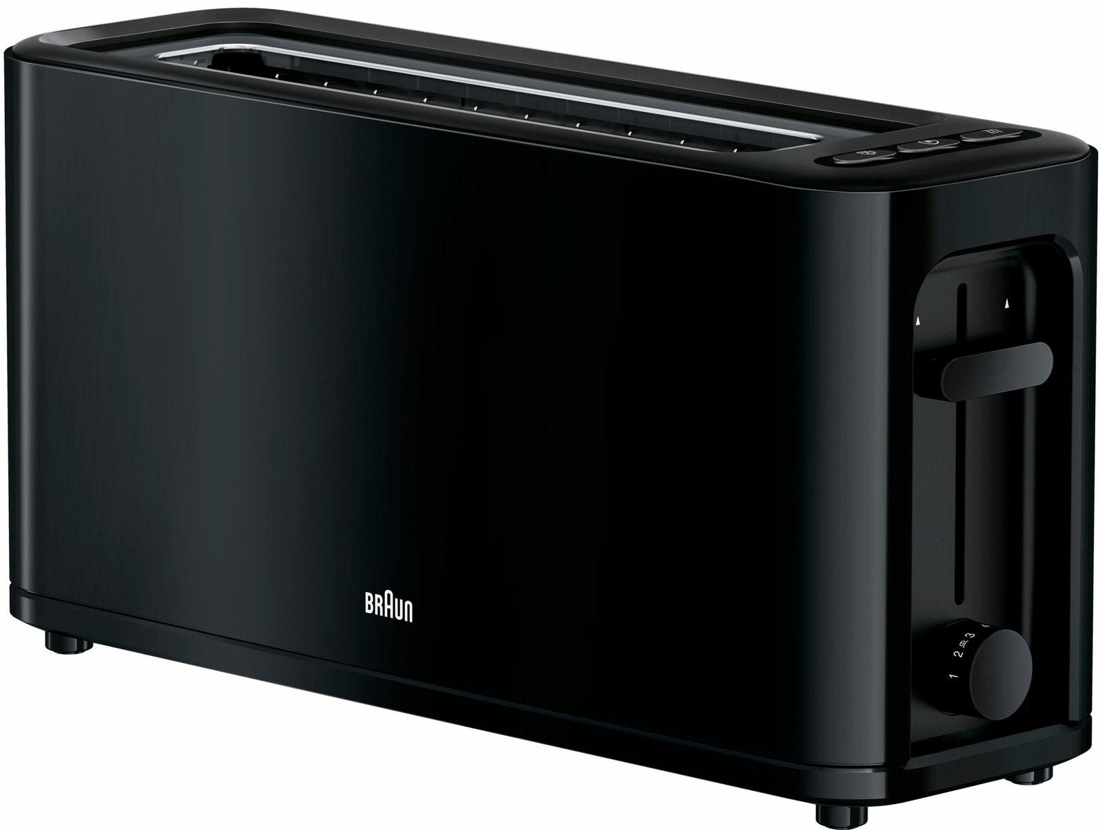 Braun Langschlitztoaster Braun Toaster HT 3110 BK, 1 langer Schlitz, für 2 Scheiben, 1000 W Schwarz