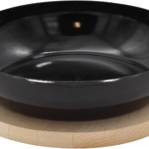 Kru00FCger Grillpfannen Krüger Grillpfanne, Emaille (1-tlg), Ø 24 cm, inkl. Holzteller, Induktion