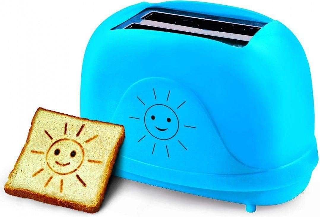Esperanza Toaster Toaster 2 Scheiben mit SMILEY Bild Muster und Timer, 2 lange Schlitze, Bräunung & Auftauen & Erneutes Erhitzen/Wiederaufwärmen blau Esperanza Langschlitztoaster