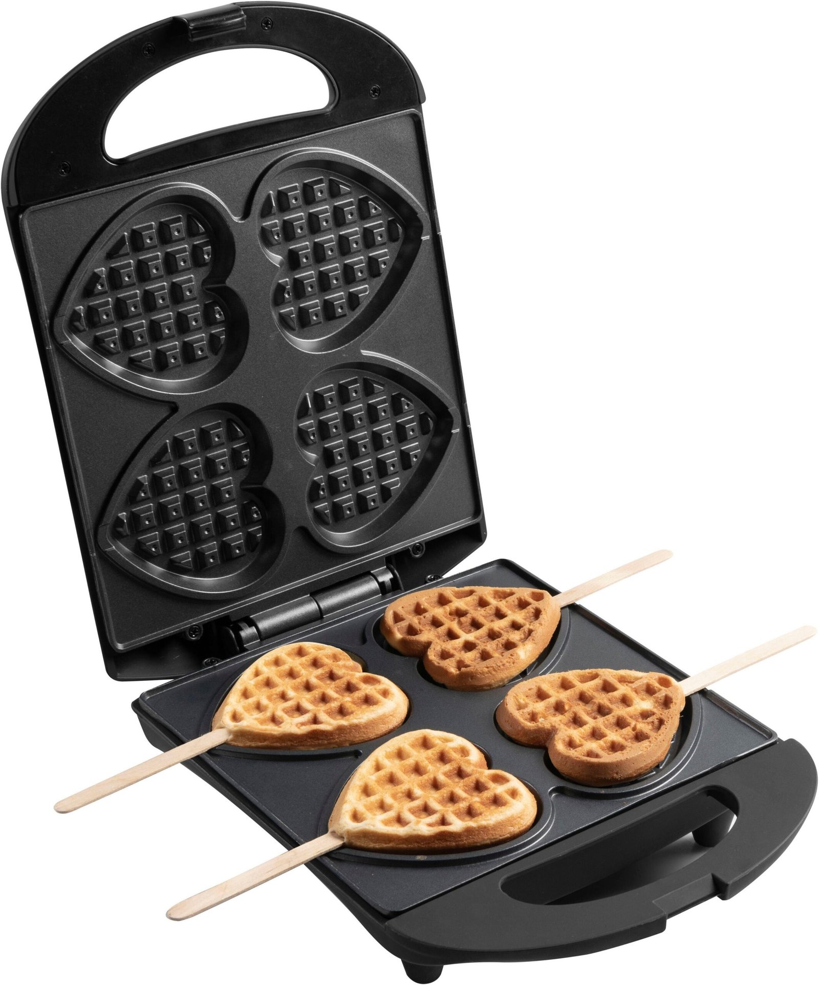 bestron bestron Waffeleisen DSW271 für Herzwaffeln am Stiel, 780 W, für Herzwaffeln am Stiel, Retro Design DW271BL sc Herzwaffeleisen