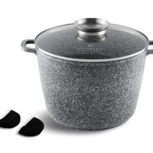 Edenberg Suppentöpfe Edenberg Kochtopf 10.2Liter Kochtopf Suppentopf Spargeltopf Soßentopf Großer Topf, Aluminiumguss (sehr hochwertig, 3-tlg., Zeitloses Design des Topfsets. Eine ideale Geschenkidee)