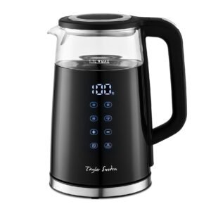 Taylor Swoden Taylor Swoden Wasserkocher Edelstahl Glas Wasserkocher Temperatureinstellung Warmhaltefunktion, 1.7 l, 2200,00 W, Temperatureinstellung, Temperaturanzeige, Warmhaltefunktion Wasserkocher