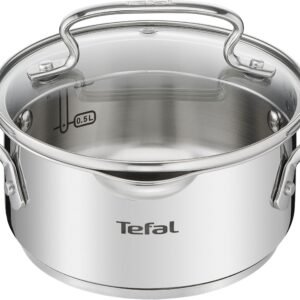 Tefal Kochtopf Duetto+, Edelstahl 18/10, hochglanzpoliert, Glasdeckel mit Siebfunktion Suppentöpfe Tefal