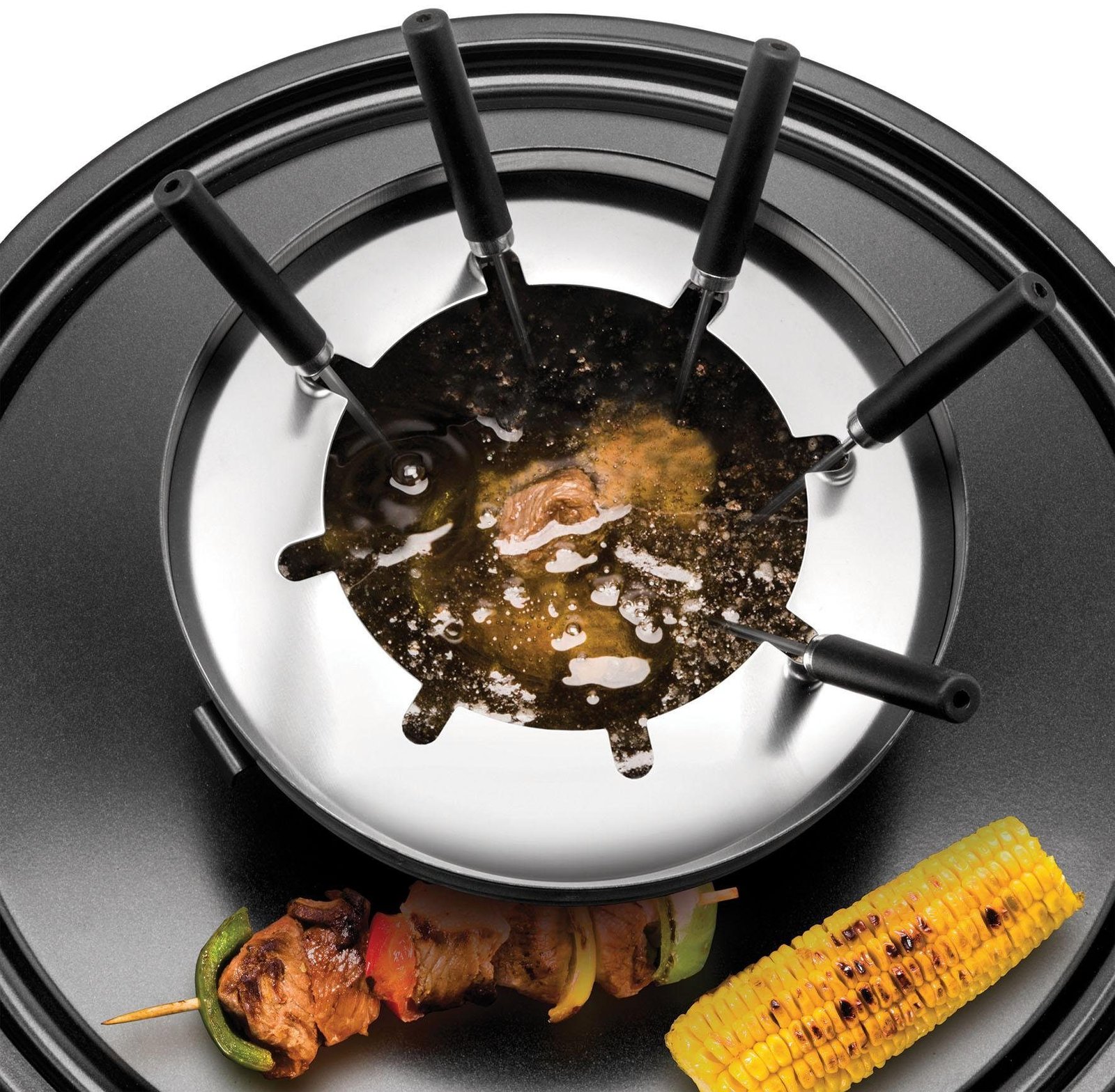 Unold Unold Raclette und Fondue-Set Multi 4 in 1 - 48726, 8 Raclettepfännchen, 1300 W Raclette