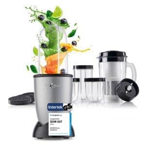 GOURMETmaxx GOURMETmaxx Standmixer Smoothie Maker & Standmixer 4tlg. Set - 250W, 250 W, Elektrischer Mini Mixer 500ml mit 9 Funktionen Schwarz/Si Standmixer