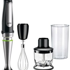 Braun Stabmixer MQ7025X MultiQuick 7, 1000 W, mit Schneebesen, 350ml Zerkleinerer, 600ml Mixbecher Stabmixer Braun