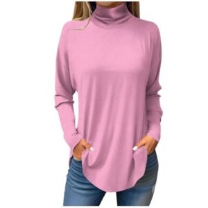 ‎womens Tops, Tees & Blouses AG Turtleneck Tunic Tops for Women Long Sleeve Loose Fit Blouse Dressy Casual Comfy Basic Lightweight Going Out Shirt Small