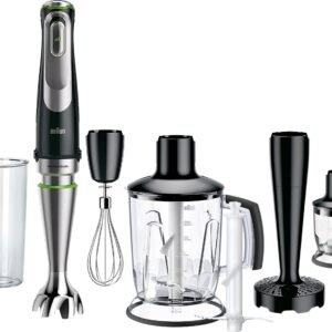 Stabmixer Braun Braun Stabmixer MQ 9147X MultiQuick 9, 1200 W, Schneebesen, Mixeraufsatz, Zerkleinerer, Gemüsestampfer, 0,6l Behälter