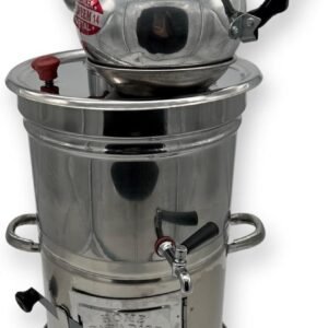 Homeparadise Samoware Homeparadise Samowar Edelstahl Semaver Holz/Holzkohle-Betrieben rostfrei Aluminium Teekanne, 5 l