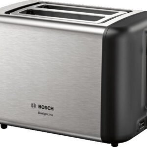BOSCH Toaster TAT3P420DE DesignLine Edelstahl, 2 kurze Schlitze, 820 W Silber 2-Scheiben-Toaster BOSCH