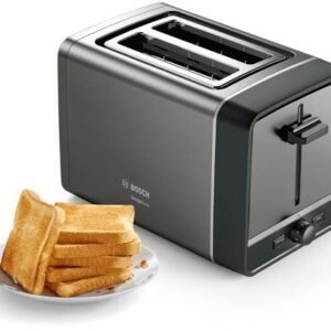 2-Scheiben-Toaster BOSCH BOSCH Toaster TAT5P420DE DesignLine, 2 kurze Schlitze, 970 W Grau