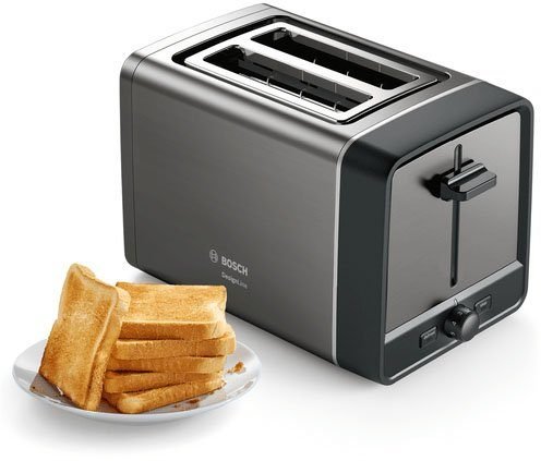 2-Scheiben-Toaster BOSCH BOSCH Toaster TAT5P420DE DesignLine, 2 kurze Schlitze, 970 W Grau