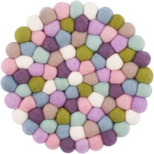 myfelt Topfuntersetzer Filzkugel Topfuntersetzer ⌀ 20 cm, Zubehör für Pfannen, Töpfe, Küchentisch, Auflaufformen, 100 % reine Schurwolle, hitzebeständig Greta Topfuntersetzer myfelt
