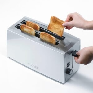 Graef Graef Toaster TO 100, silber, 2 lange Schlitze, für 4 Scheiben, 1380 W 4-Scheiben-Toaster