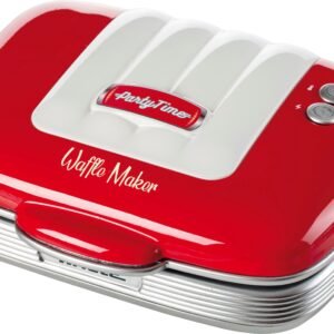 Ariete Waffeleisen 1973R rot Party Time, 700 W Belgisches Waffeleisen Ariete