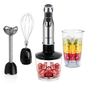 Aigostar Aigostar Stabmixer Stabmixer Set 4 in 1,Pürierstab Edelstahl Rührstab 6 Geschwindigkeiten, 1000,00 W, stabmixer set 4 in 1, Variable Geschwindigkeit und Turbo Stabmixer
