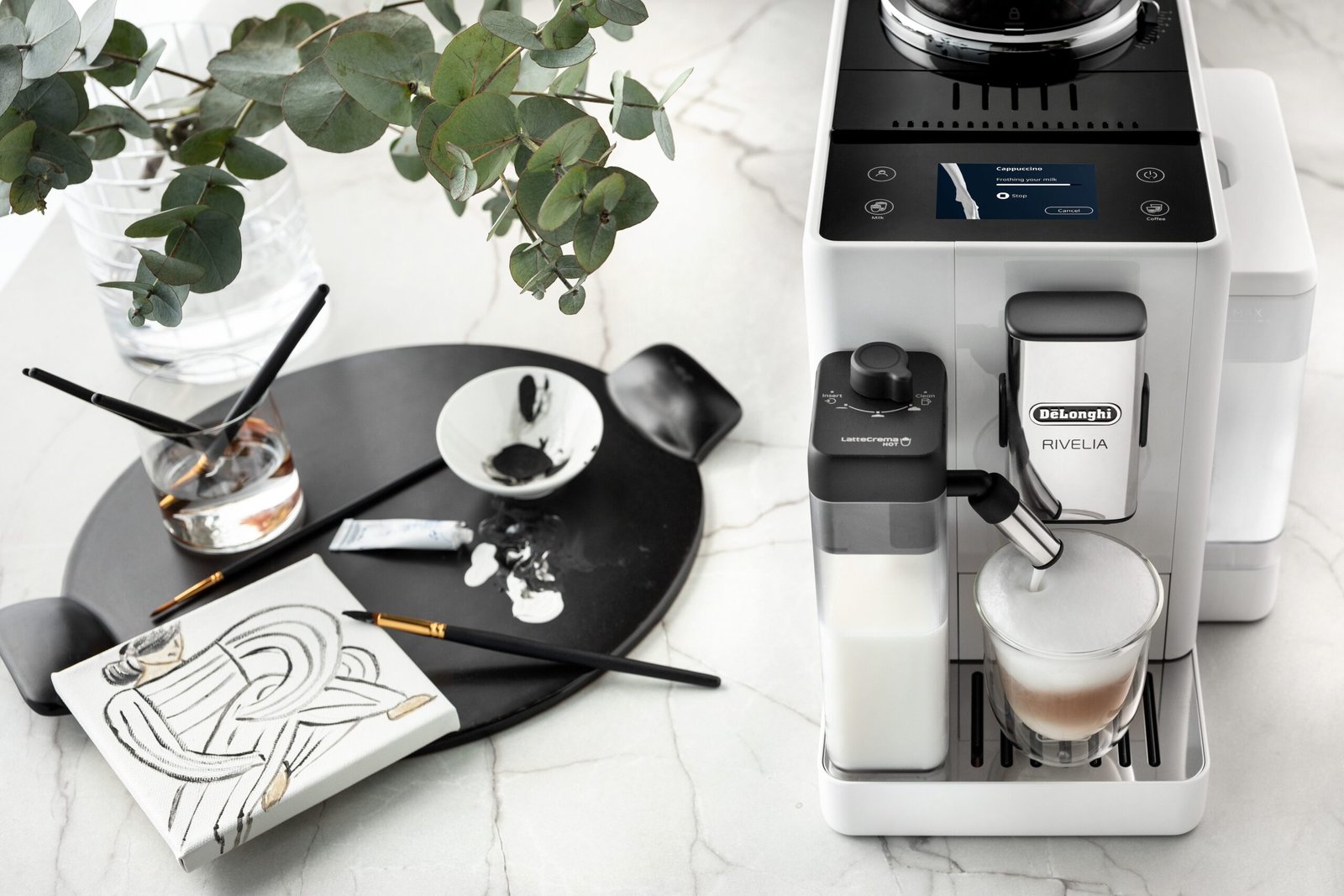 De'Longhi Kaffeevollautomat Rivelia EXAM440.55.W, zwei 250g-Bohnencontainer, weiß Kaffeevollautomaten De\u0027Longhi