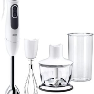 Braun Stabmixer MQ 3135 WH Sauce MultiQuick 3, 750 W, mit Schneebesen, 500 ml Zerkleinerer und 600 ml Mixbecher Stabmixer Braun