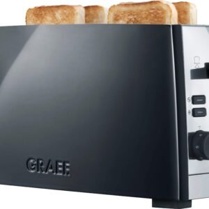 Graef Toaster TO 102, schwarz-matt, 2 lange Schlitze, für 4 Scheiben, 1380 W 4-Scheiben-Toaster Graef
