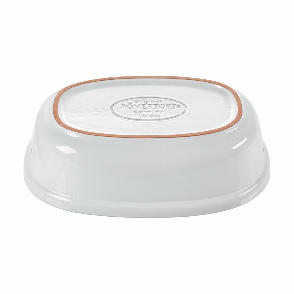 Ru00D6MERTOPF Tonbräter RÖMERTOPF Römertopf Oval MEDI Weiß 2.3 L, Ton