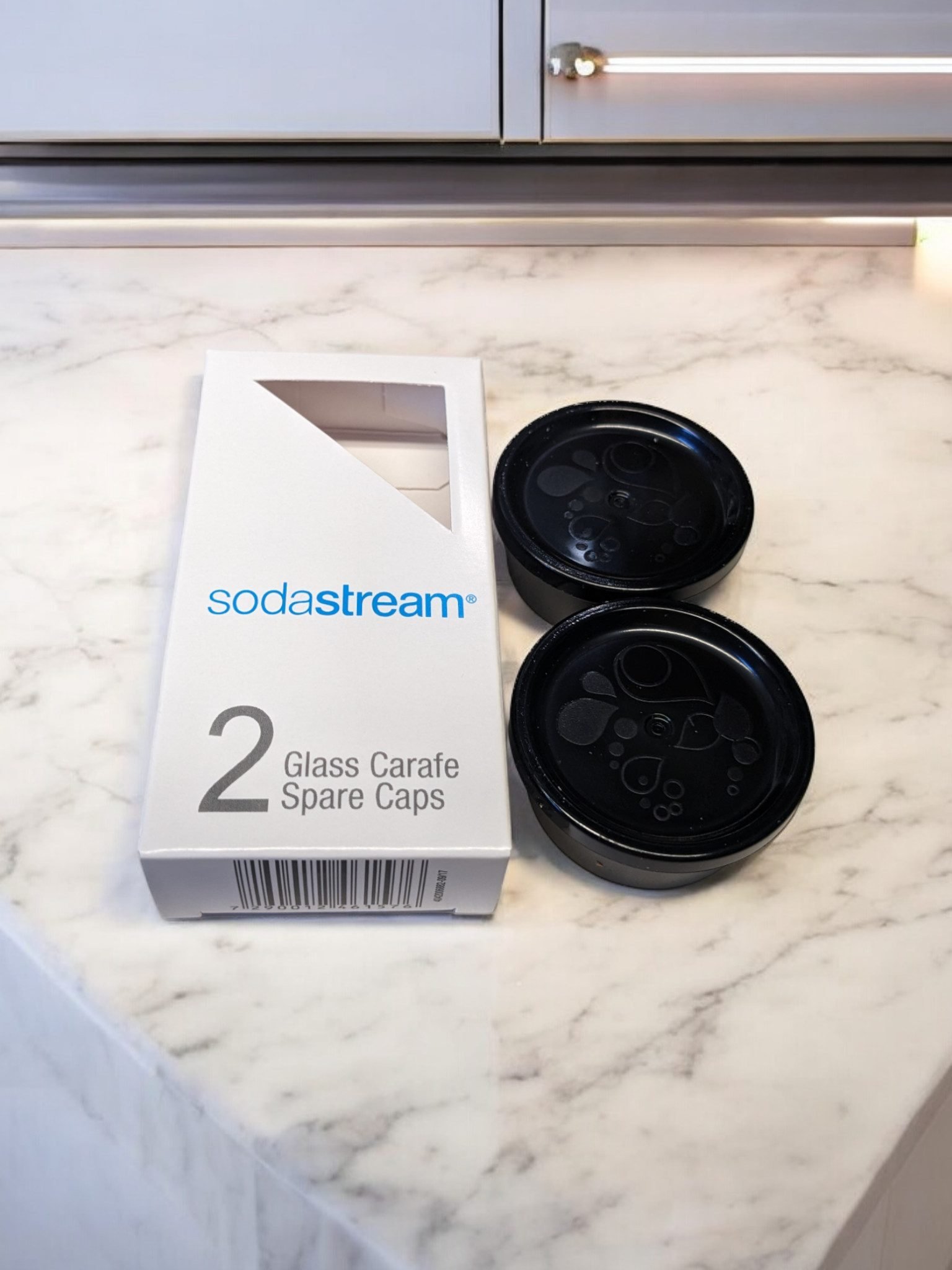 SodaStream Wassersprudler Glaskaraffen Verschluss schwarz 2 Stück, (2-tlg) SodaStream Topfdeckel