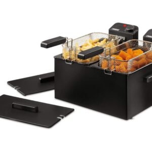 Kaltzonenfritteusen PRINCESS PRINCESS Kaltzonenfritteuse, 3600 W, XXL 2x 3Ltr. Doppel Fritteuse Pommes & Schnitzel mit Fett frittieren