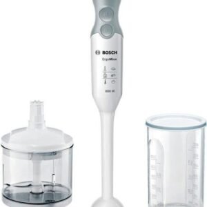 BOSCH BOSCH Stabmixer ErgoMixx MSM66020, Becher, Zerkleinerer, 4 Klingen, 12 Stufen, weiß, 600 W, Made in Europe Handmixer