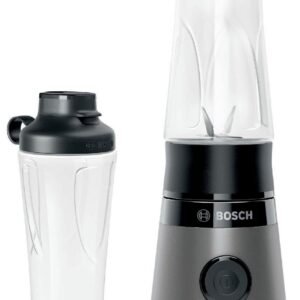 BOSCH Standmixer VitaPower Serie 2 MMB2111S, Mini-Mixer, 0,6l ToGo, 40.000 U/Min, grau, 450 W, ToGo Flasche aus Tritan, Trinkdeckel, 4 Klingen, Made in Europe BOSCH Standmixer