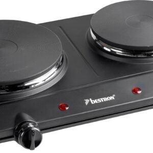 bestron Doppelkochplatten bestron Doppelkochplatte AHP250 Kitchen Heroes, aus Gusseisen, Ø 18/15 cm, 2250 Watt, Schwarz