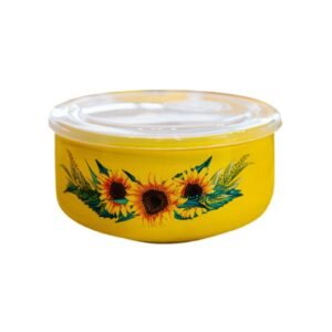 Neuetischkultur Mikrowellenbehälter Mikrowellen Keramik Schüssel 900 ml Sonnenblume, Keramik, (Stück, 1-tlg., 1 Schüssel mit Kunststoffdeckel), Schüssel mit Kunststoffdeckel Frischhaltedosen Neuetischkultur