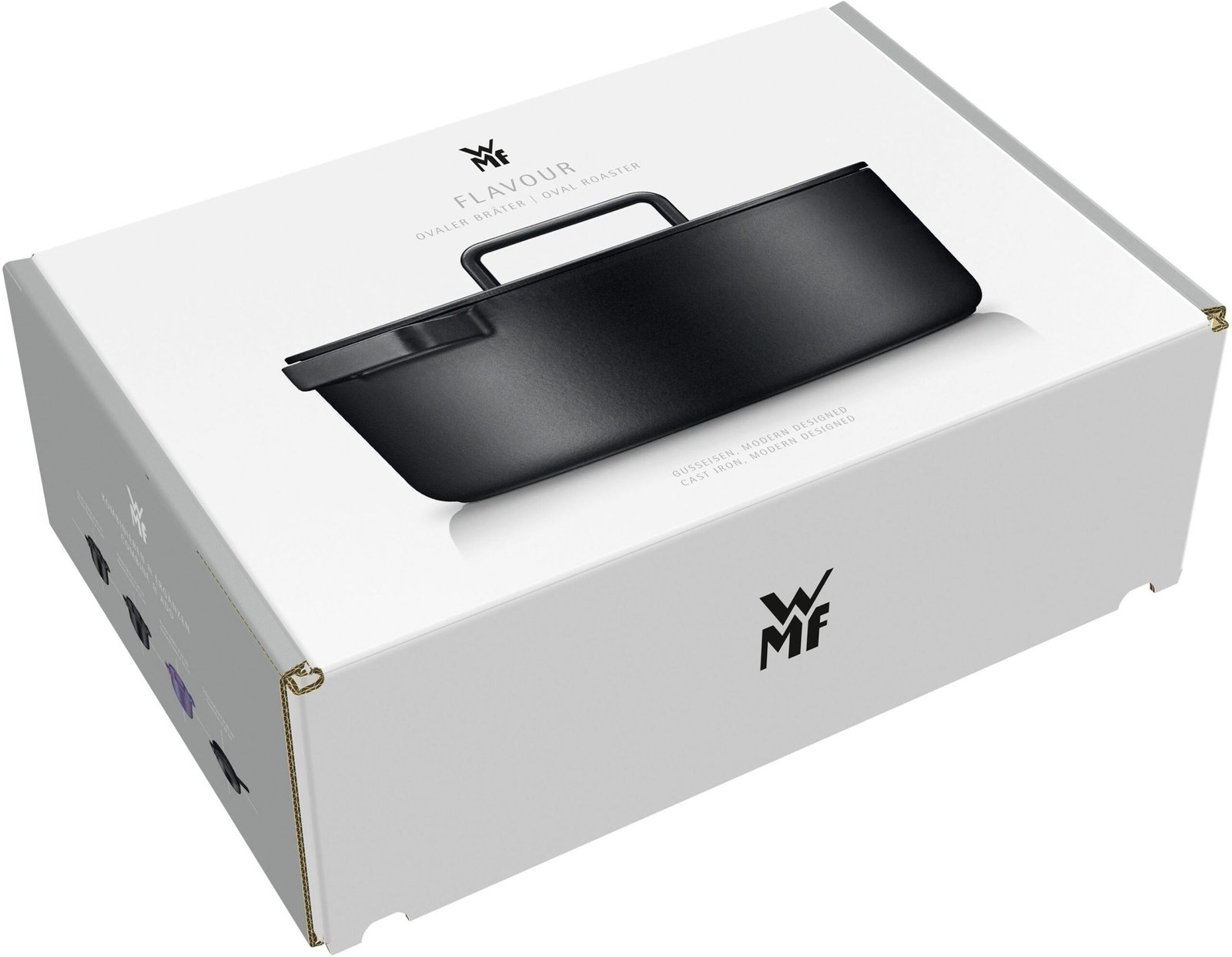 WMF Bräter Flavour, Gusseisen, 8,6 Liter, Gusseisen-Kochgeschirr, Deckel mit Kondensationsnoppen Bräter WMF