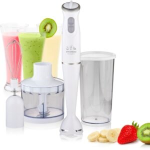 Hyundai Stabmixer Hyundai Stabmixer HB983, 380 W, 3in1 (Hacken, Schlagen, Mixen), DC Motor, 600 ml, 2 Geschwindigkeiten