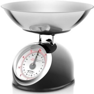 Küchenwaagen eta eta Küchenwaage STORIO schwarz ETA577790020 Retro, analog, Ganzmetall-Design mit einer Edelstahlschale