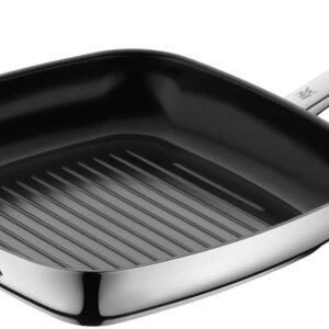 WMF Grillpfannen WMF Grillpfanne Durado 28 x 28 cm, Steakpfanne Induktion, antihaftbeschichtet, Cromargan® Edelstahl Rostfrei 18/10, für alle Herdarten geeignet, Keramikbeschichtung, backofenfest
