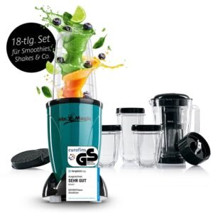 GOURMETmaxx Standmixer GOURMETmaxx Standmixer Smoothie Maker & Standmixer 4tlg. Set - 250W, 250 W, Elektrischer Mini Mixer 500ml mit 9 Funktionen Schwarz/Sm