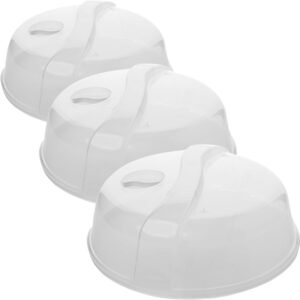 Centi Centi Mikrowellenbehälter 3 Stück Mikrowellenhaube mit Dampfventil, Kunststoff, Mikrowellengeschirr, Höhe: 9.5cm Durchmesser: 26cm Frischhaltedosen