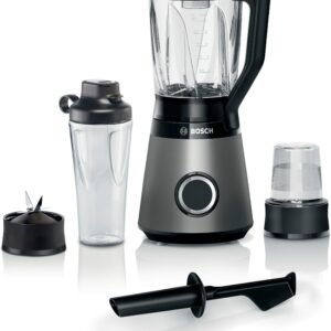 BOSCH Standmixer VitaPower Serie 4 MMB6177S, 30.000 U/min, 1,5l Thermoglas, ToGoFlasche, 1200 W, 4 Klingen-Messer, Universalzerkleinerer, Made in Europe, Kabelstaufach BOSCH Standmixer