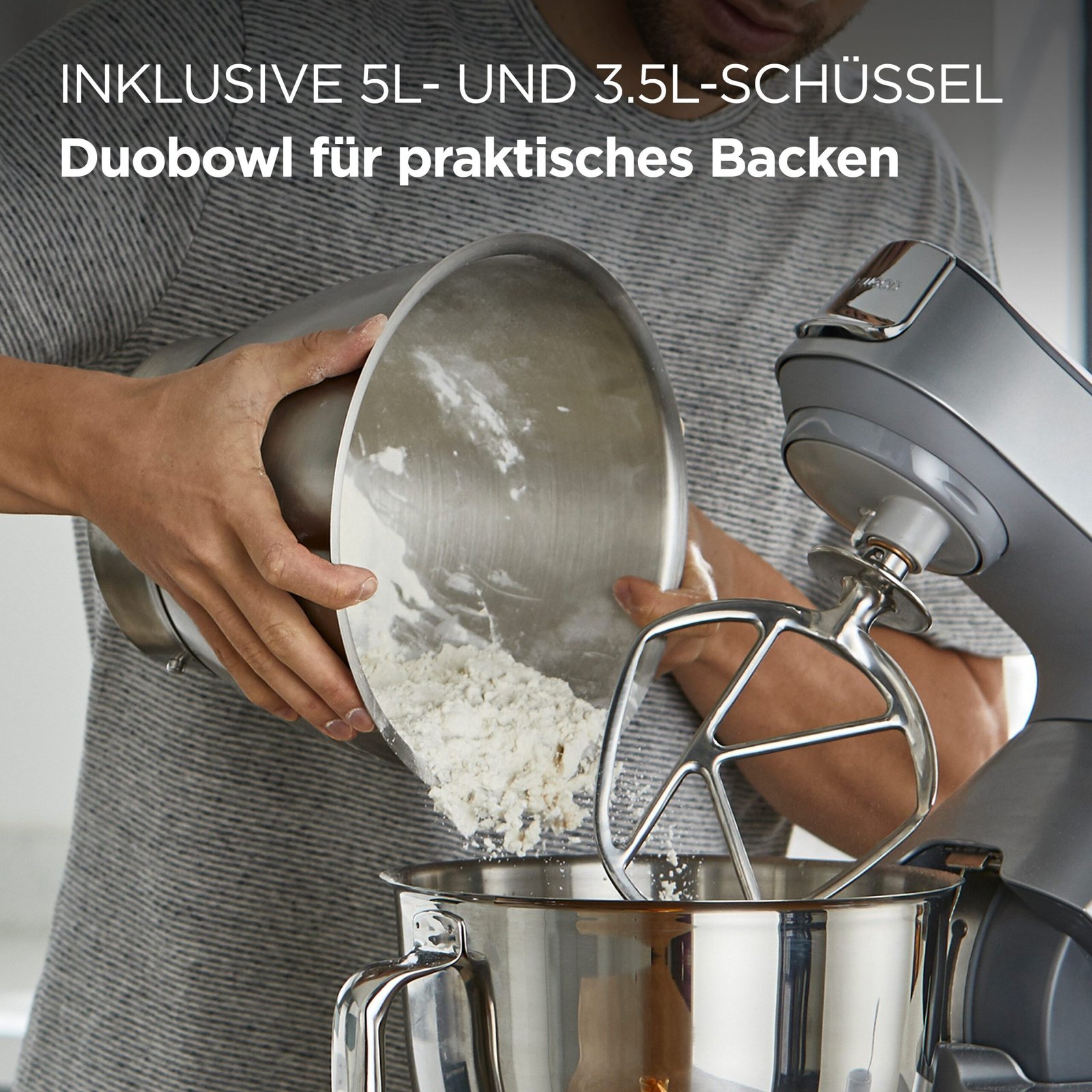 KENWOOD Multifunktionsküchenmaschinen KENWOOD Küchenmaschine Titanium Chef Baker KVC85.594SI Titanium Chef Baker KVC85.594SI, 1200 W, 5 l Schüssel, inkl. umfangreiches Zubehör, mit integrierter EasyWeigh Waage