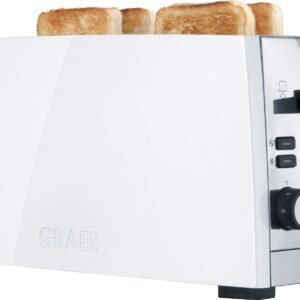 Graef Toaster TO 101, weiß-matt, 2 lange Schlitze, für 4 Scheiben, 1380 W Graef 4-Scheiben-Toaster