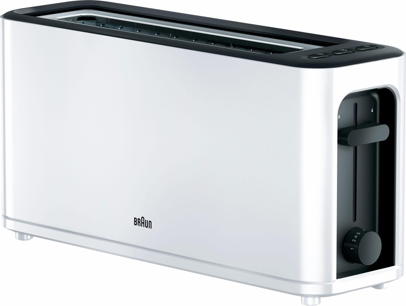 2-Scheiben-Toaster Braun Braun Toaster HT 3110 BK, 1 langer Schlitz, für 2 Scheiben, 1000 W Weiß