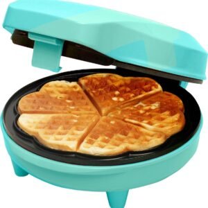 bestron Herzwaffeleisen bestron Waffeleisen ASW217, 700 W, für klassische Herzwaffeln, mit Antihaftbeschichtung, Retro Design ASW217M Mint