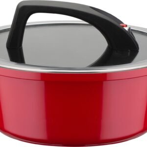 Dampfgartöpfe GSW GSW Dampfgartopf Gourmet, Aluminium, Dampfkochtopf mit Ventil zum Druckausgleich kein Überdruck, Induktion rot