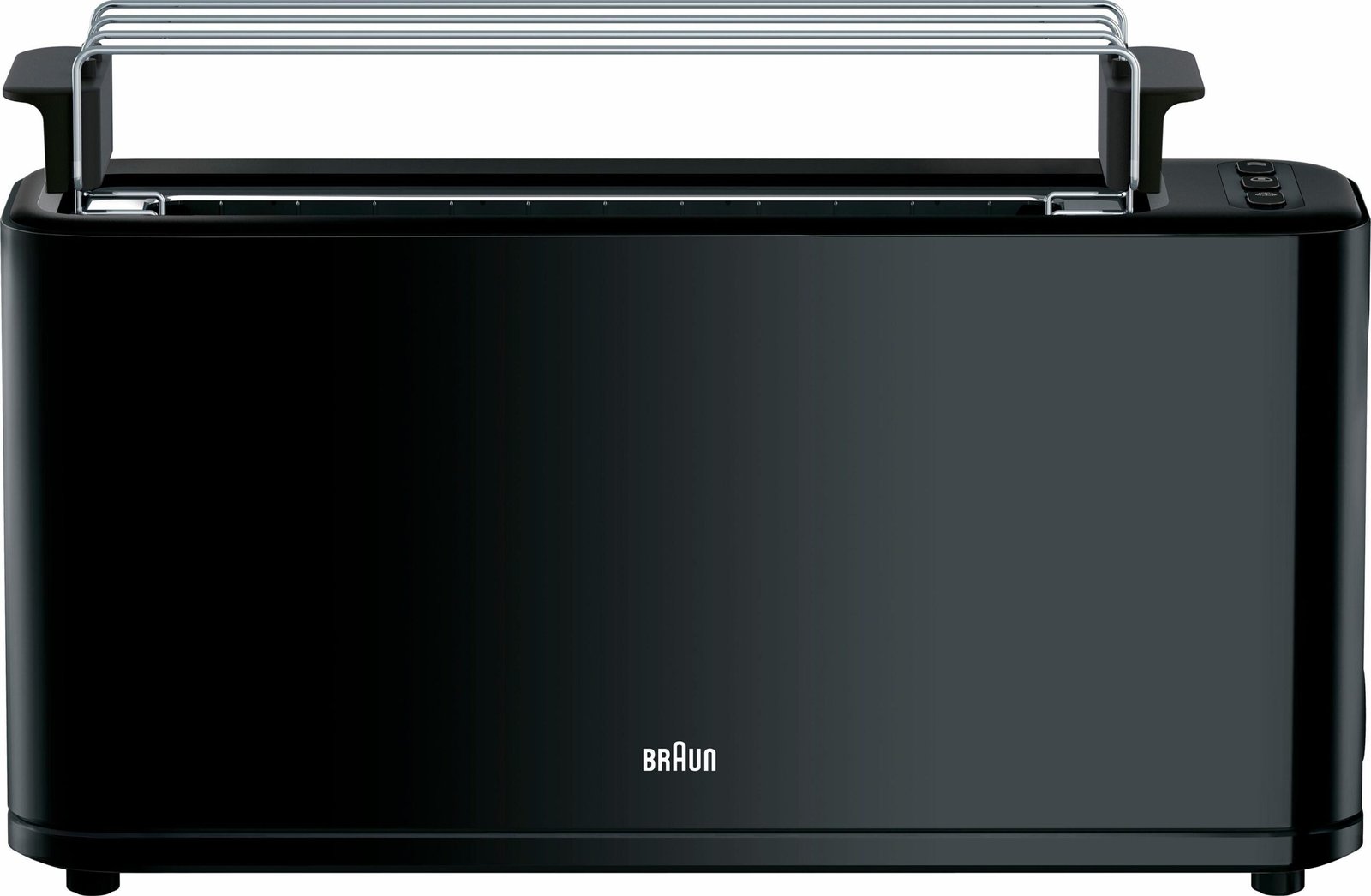 Braun Langschlitztoaster Braun Toaster HT 3110 BK, 1 langer Schlitz, für 2 Scheiben, 1000 W Schwarz