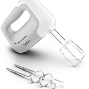 Tefal Handmixer Prep'Mix, 450 W, 5 Geschwindigkeiten, 2 Schneebesen + 2 Knethaken aus Edelstahl, HT450B Tefal Handmixer