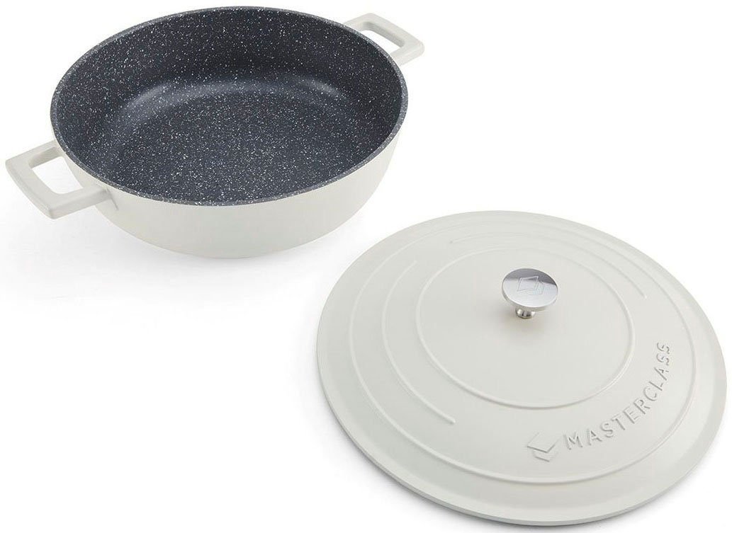MasterClass MasterClass Kasserolle MasterClass, Aluminiumguss, flach, 2,5 L, ultraleicht, kratzfeste Antihaftbeschichtung, Induktion Cremefarbig Kasserollen