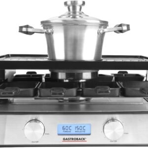 Gastroback Raclette Gastroback Raclette und Fondue-Set 42562 Design Advanced Plus, 9 Raclettepfännchen, 2200 W