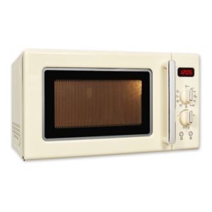exquisit Mikrowellen exquisit Mikrowelle RMW720-3G DIG, Grill, Mikrowelle, 20,00 l, attraktives Retro-Design mit praktischer Grillfunktion und Display Creme