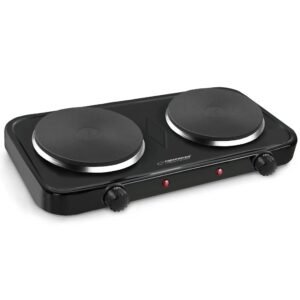 Esperanza Esperanza Doppelkochplatte Doppelkochplatte Kochplatte Elektroherd mit zwei Brennern, Überhitzungsschutz & Antihaftbeschichtung Doppelkochplatten