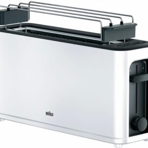 2-Scheiben-Toaster Braun Braun Toaster HT 3110 BK, 1 langer Schlitz, für 2 Scheiben, 1000 W Weiß
